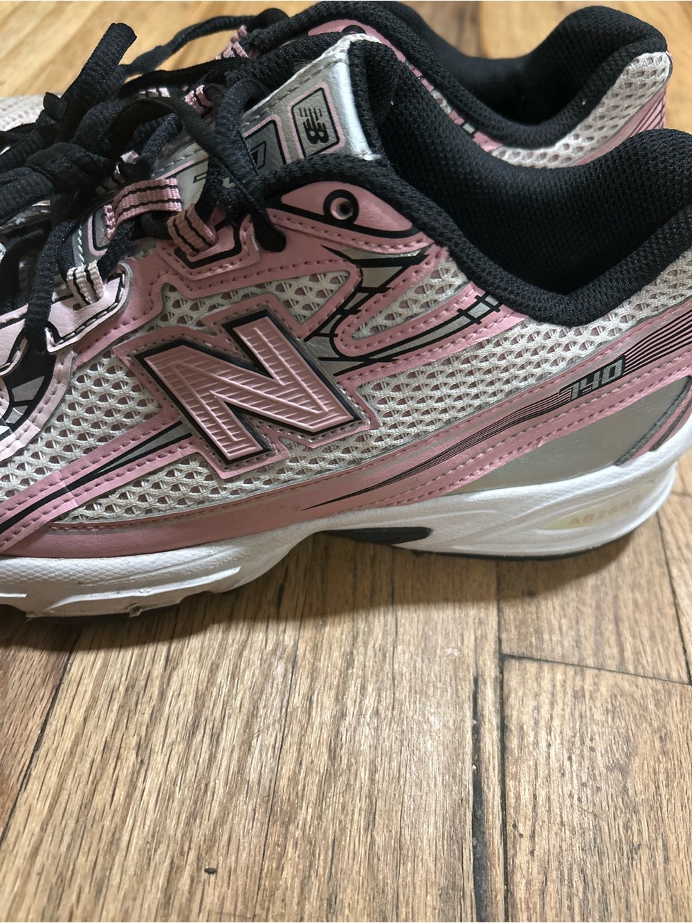 New Balance Pink, White & Black Athletic Sneakers